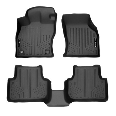 Smartliner SA0429-B0429 Custom Fit 2 Row Floor Mats Liner Set for 2019-2021 Volkswagen Jetta, Black SA0429/B0429
